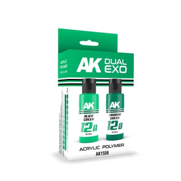 Dual Exo: Alien Green & Viridian Green Acrylic Paint Set 60ml Bottles