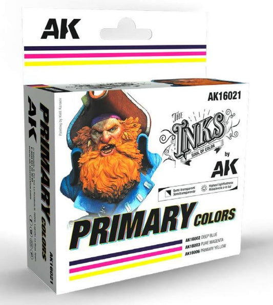 Inks: Primary Colors Acrylic Set (3 Colors) 30ml Bottles