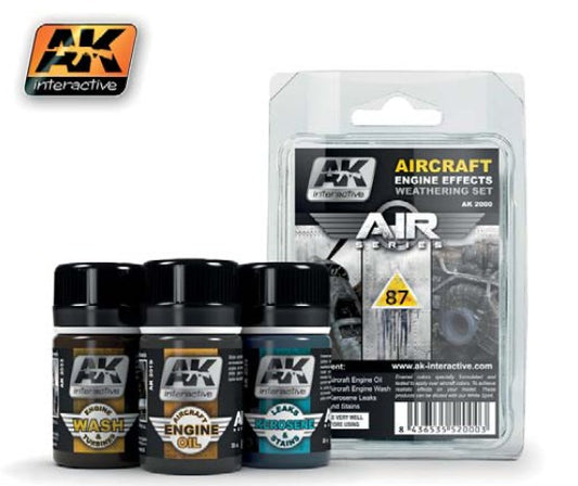 Air Series: Aircraft Engine Effects Weathering Enamel Set (3 Colors) 35ml Bottles