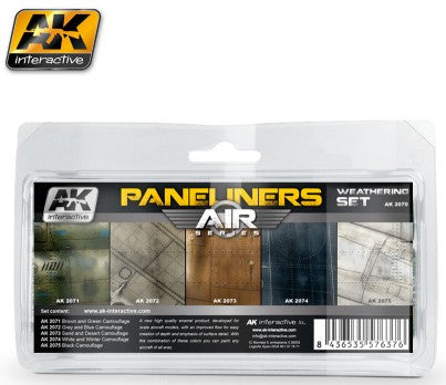 Air Series: Panel Liners Weathering Enamel Paint Set (5 Colors) 35ml Bottle