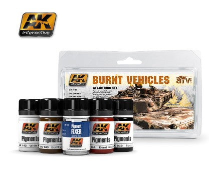 Burnt Vehicles Weathering Dry Pigment Set (39, 48, 142, 143, 144)