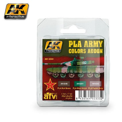 AFV Series: PLA Army Colors Add-on Acrylic Paint Set (3 Colors) 17ml Bottles (D)