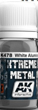 Xtreme Metal: White Aluminum Metallic Paint 30ml Bottle