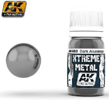 Xtreme Metal: Dark Aluminum Metallic Paint 30ml Bottle