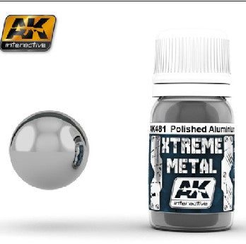 Xtreme Metal: Polished Aluminum Metallic Paint 30ml Bottle