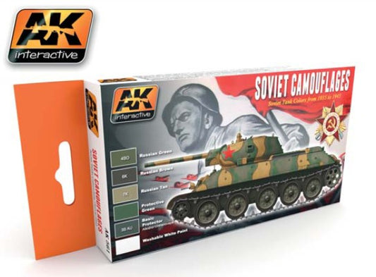 Soviet Tank Camouflage 1935-1945 Acrylic Paint Set (6 Colors) 17ml Bottles (D)