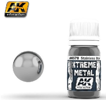 Xtreme Metal: Stainless Steel Metallic Paint 30ml Bottle