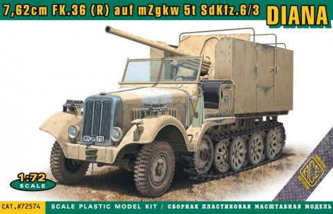 1/72 SdKfz 6/3 Diana Halftrack w/7,62cm Flak 36(R) on Chassis mZgkw 5t