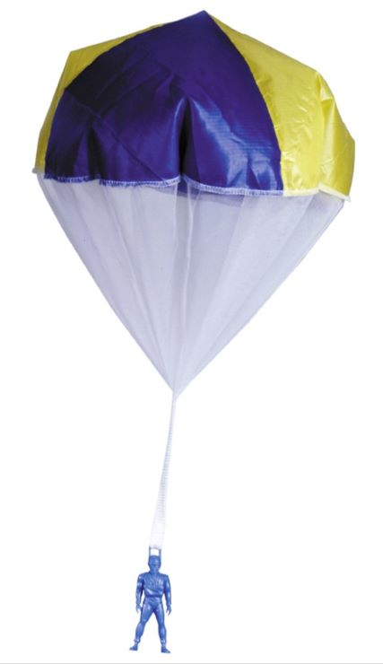 Toy Parachute w/Figure in Plastic Tube