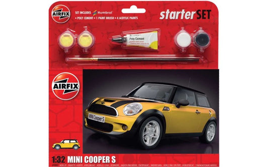 1/32 Mini Cooper S Car Large Starter Set w/paint & glue