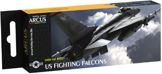 US Fighting Falcons Aircraft Enamel Paint Set (6 Colors) 10ml Bottles