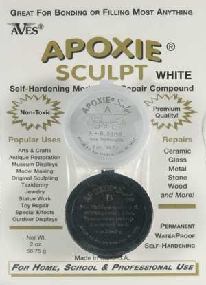 Apoxie Sculpt White 2-Part Self-Hardening (Net wt. 4oz.)