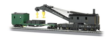 HO 250-Ton Steam Crane Car & Boom Tender Chesapeake & Ohio