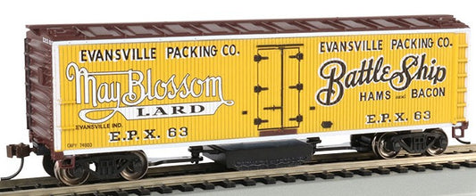 HO Track Cleaning 40' Wood-Side Reefer Car Evansville Packing Co.