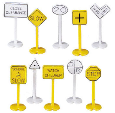 HO Railroad & Street Signs (24pcs/Cd)