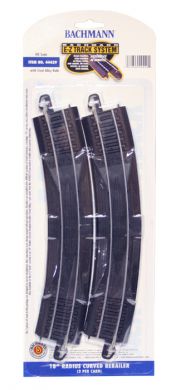 HO 18" Radius Curved Steel Rerailer on Black Roadbed (2/Cd)