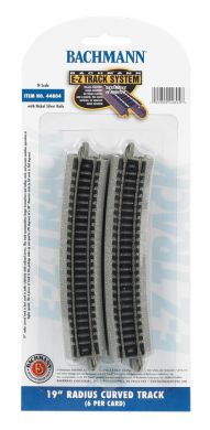 N 19" Radius Curved Nickel Silver Track (6/Cd)