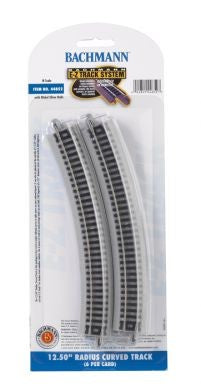 N 12.5" Radius Curved Nickel Silver Track (6/Cd)