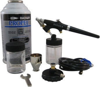 Medium Head Single Action Bottom Feed Airbrush Set w/Propel