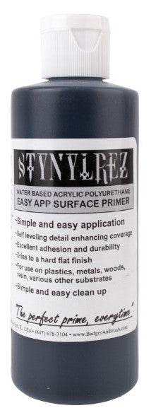 Stynylrez Water Based Acrylic Primer Black  Gloss 4oz. Bottle