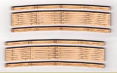 HO 2-Lane Curved 22" Radius Wood Grade Crossing (2)