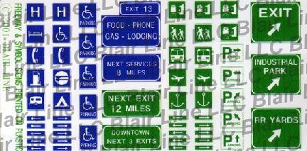 HO Modern Freeway Traffic Signs