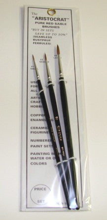 Solo Brush: ARISTOCRAT 1,3,5 Red Sable Brushes (3)