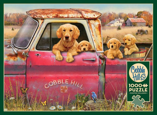 Cobble Hill Farm (Pickup Truck w/Dog & Puppies) Puzzle (1000pc)