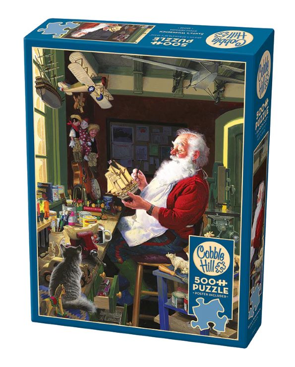 Santa's Workbench (Painting Model Ship) Puzzle (500pc)