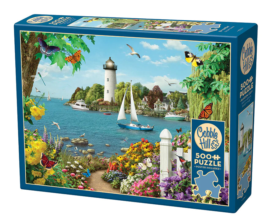 By the Bay (Lighthouse/Sailboat/Butterfly Garden) Puzzle (500pc)