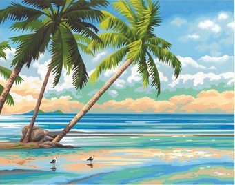 Tropical View Paint by Number (14"x11")