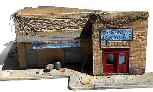 1/35 Shorted Out in Iraq Ruined Building w/Sidewalks & Rubble (9"x13")