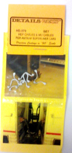 HO HEP & MU Amtrak Superliner Car Cables (1 Set)