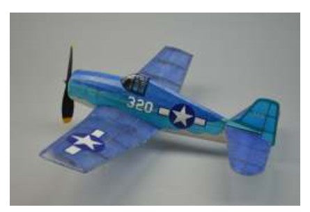 18" Wingspan F6F Hellcat Rubber Pwd Aircraft Laser Cut Kit