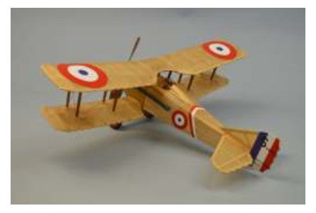 18" Wingspan Spad VII Rubber Pwd Aircraft Laser Cut Kit