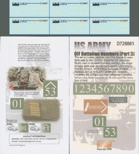 1/72 US OIF Battalion Numbers Pt3