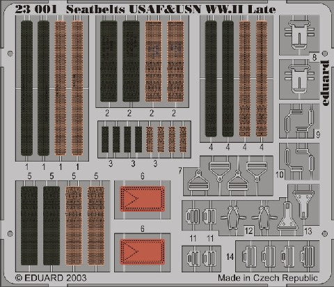 1/24 Aircraft- USAF & USN WWII Late Seatbelts (Painted)