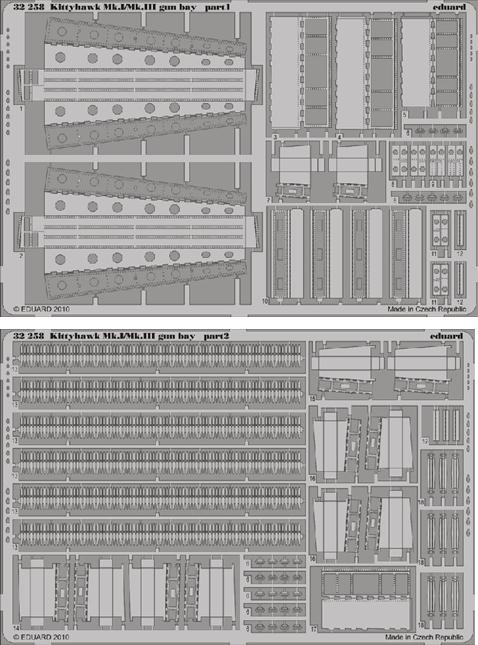 1/32 Aircraft- Kittyhawk Mk I/III Gun Bays for HSG (D)