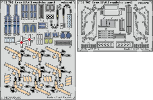 1/32 Aircraft- Lynx HAS3 Seatbelts for RVL (Painted) (D)