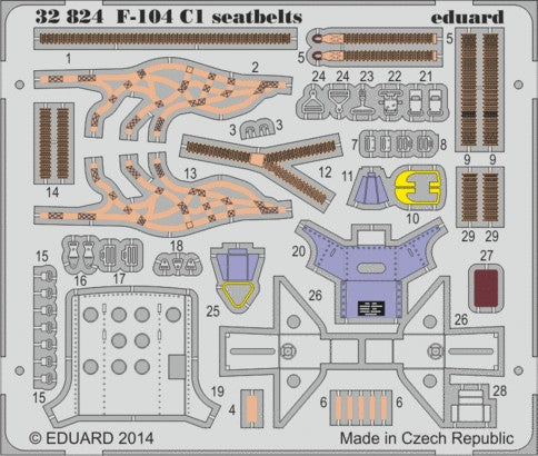 1/32 Aircraft- F104C1 Seatbelts for ITA (Painted) (D)