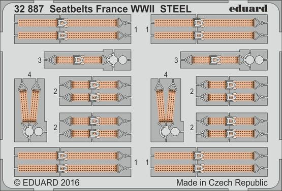 1/32 Aircraft- France Steel WWII Seatbelts (Painted) (D)