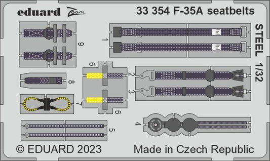 1/32 Aircraft- F35A Seatbelts Steel for TSM (Painted)