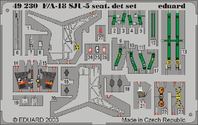 1/48 Aircraft- F/A18 GRU/SJU Seat Detail for HSG (Painted) (D)