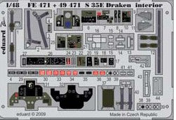 1/48 Aircraft- S35E Draken Interior for HSG (Painted Self Adhesive) (D)