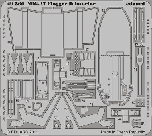 1/48 Aircraft- MiG27 Flogger D Interior for ITA (Painted Self Adhesive) (D)