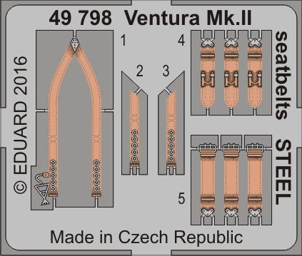 1/48 Aircraft- Ventura Mk II Seatbelts Steel for RVL (Painted)