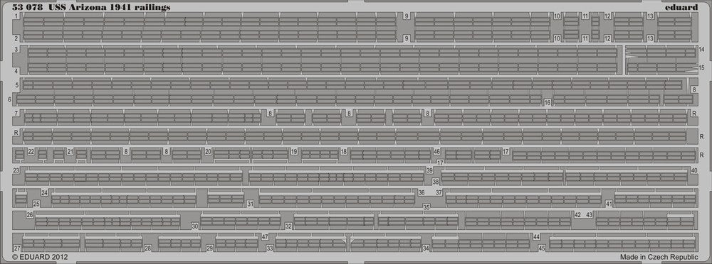 1/350 Ship- USS Arizona Railings 1941 for HBO