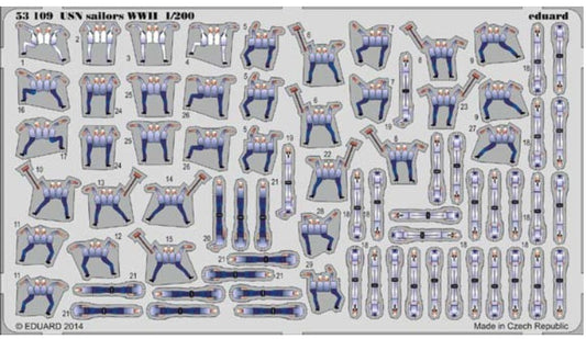 1/200 Ship- WWII USN Sailors (Painted Self Adhesive) (D)