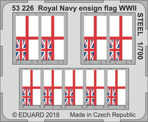 1/700 Ship- WWII Royal Navy Ensign Flag Steel (Painted)