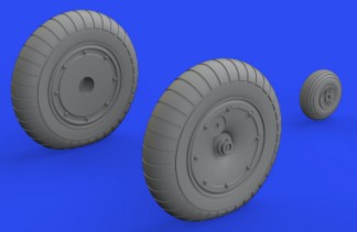 1/48 Aircraft- Me163B Wheels for GPT (Mask & Resin)